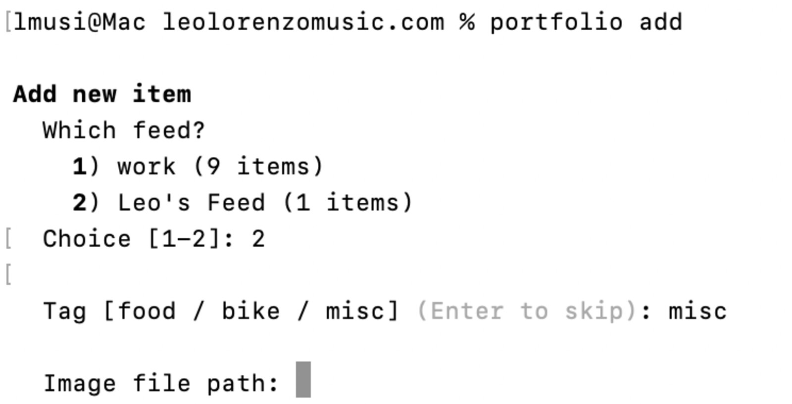 made a cli tool to post pictures on my feed
