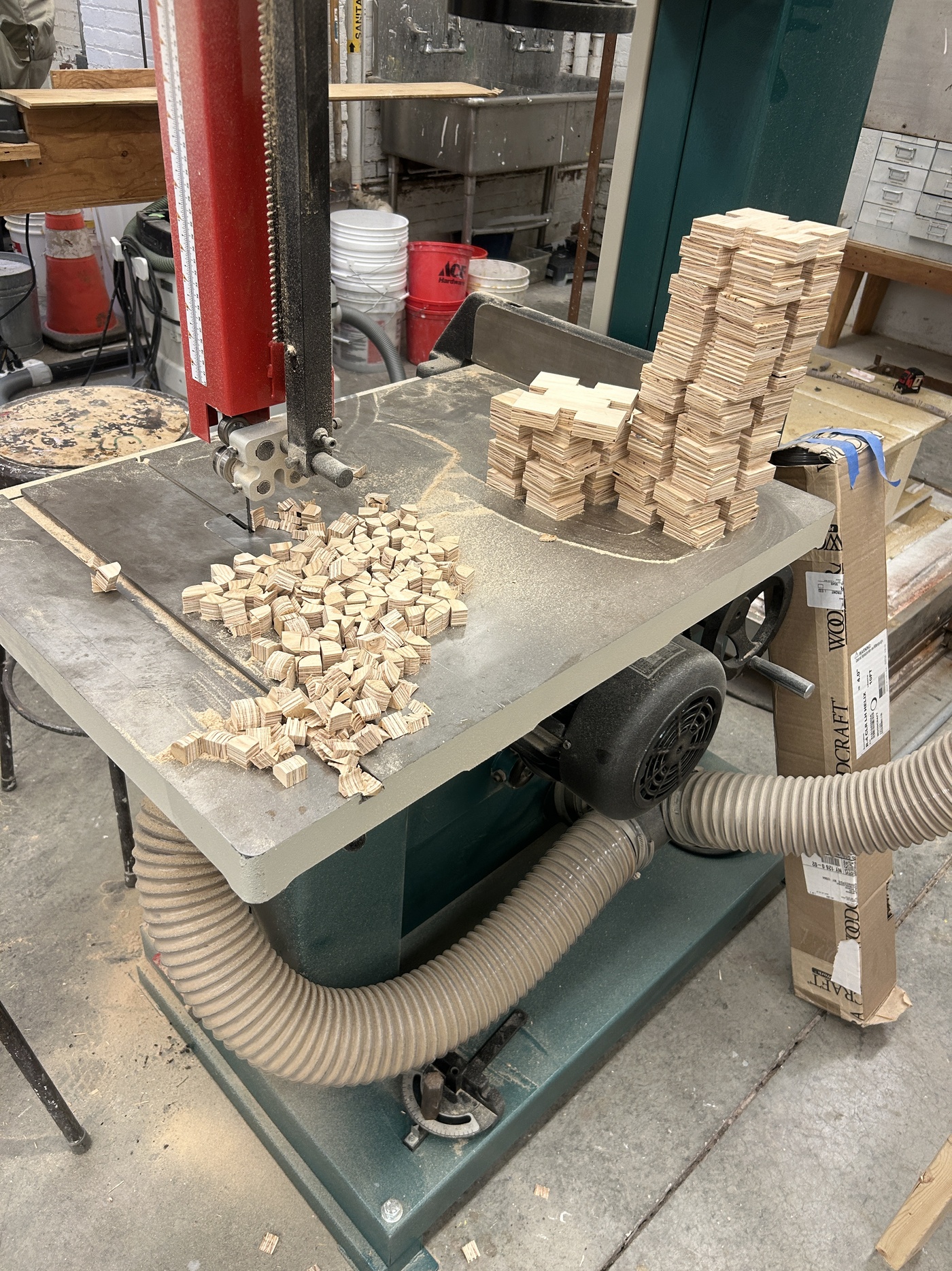 Wooden blocks with cutouts